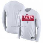 Maglia Manica Lunga Atlanta Hawks Practice Performance 2022-23 Bianco