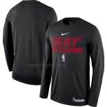 Maglia Manica Lunga Miami Heat Practice Performance 2022-23 Nero