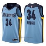 Maglia Memphis Grizzlies Brandan Wright #34 Statement 2017-18 Blu