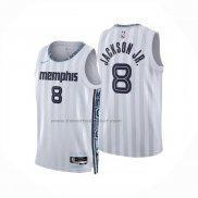 Maglia Memphis Grizzlies Jackson Jr. No 8 Citta 2025-26 Bianco
