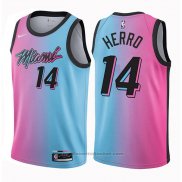 Maglia Miami Heat Tyler Herro #14 Citta 2020-21 Blu Rosa