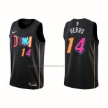 Maglia Miami Heat Tyler Herro NO 14 Citta 2021-22 Nero