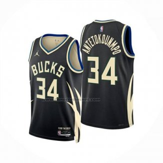 Maglia Milwaukee Bucks Giannis Antetokounmpo No 34 Statement 2024-25 Nero