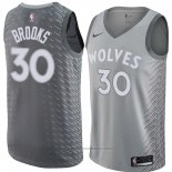 Maglia Minnesota Timberwolves Aaron Brooks #30 Citta 2018 Grigio