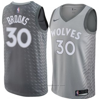 Maglia Minnesota Timberwolves Aaron Brooks #30 Citta 2018 Grigio