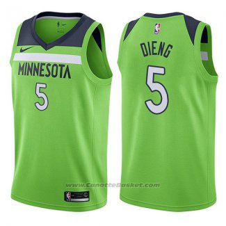 Maglia Minnesota Timberwolves Gorgui Dieng #5 Statement 2017-18 Verde