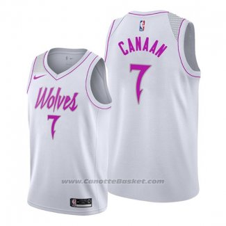 Maglia Minnesota Timberwolves Isaiah Canaan #7 Earned Bianco