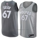 Maglia Minnesota Timberwolves Taj Gibson #67 Citta 2018 Grigio