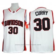 Maglia NCAA Davidson Wildcat Stephen Curry #30 Bianco