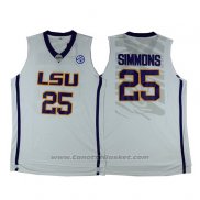 Maglia NCAA LSU Tigers Ben Simmons #25 Bianco