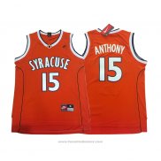 Maglia NCAA Syracuse Orange Carmelo Anthony #15 Arancione