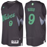 Maglia Natale 2016 Minnesota Timberwolves Ricky Rubio #9 Nero