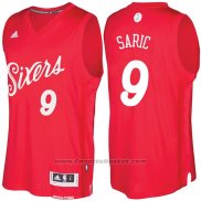 Maglia Natale 2016 Philadelphia 76ers Dario Saric #9 Rosso