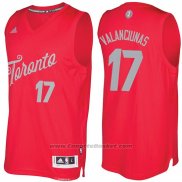 Maglia Natale 2016 Toronto Raptors Jonas Valanciunas #17 Rosso