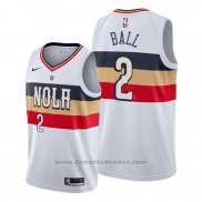 Maglia New Orleans Pelicans Lonzo Ball #2 Earned Bianco