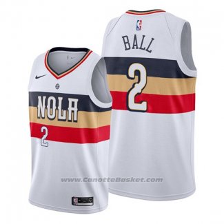 Maglia New Orleans Pelicans Lonzo Ball #2 Earned Bianco