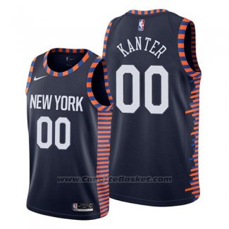 Maglia New York Knicks Enes Kanter #00 Citta 2019 Blu