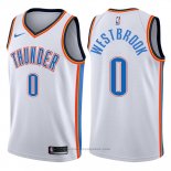 Maglia Oklahoma City Thunder Russell Westbrook #0 2017-18 Bianco