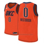 Maglia Oklahoma City Thunder Russell Westbrook #0 Earned 2018-19 Arancione