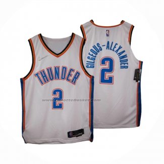 Maglia Oklahoma City Thunder Shai Gilgeous-Alexander NO 2 Association Autentico Bianco