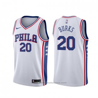 Maglia Philadelphia 76ers Alec Burks #20 Association Bianco