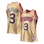 Maglia Philadelphia 76ers Allen Iverson #3 Mitchell & Ness 1996-97 Or
