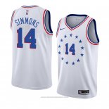 Maglia Philadelphia 76ers Jonathon Simmons #14 Earned 2018-19 Bianco