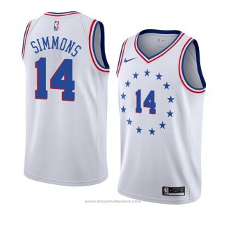 Maglia Philadelphia 76ers Jonathon Simmons #14 Earned 2018-19 Bianco