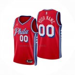 Maglia Philadelphia 76ers Personalizzate Statement 2024-25 Rosso