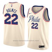 Maglia Philadelphia 76ers Richaun Holmes #22 Citta 2018 Crema