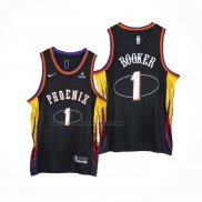 Maglia Phoenix Suns Devin Booker NO 1 75th Anniversary 2022 Nero