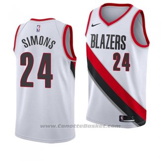 Maglia Portland Trail Blazers Anfernee Simons #24 Association 2018 Bianco