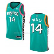 Maglia San Antonio Spurs Blake Wesley #14 Citta 2022-23 Verde