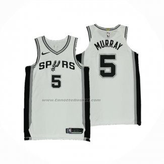 Maglia San Antonio Spurs Dejounte Murray #5 Association Autentico Bianco