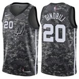 Maglia San Antonio Spurs Manu Gindbili #20 Citta 2017-18 Grigio