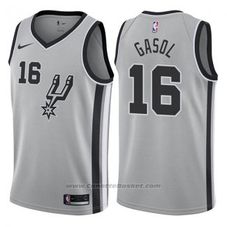 Maglia San Antonio Spurs Pau Gasol #16 Statement 2017-18 Grigio