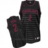 Maglia Scanalatura Moda Cleveland Cavaliers Kyrie Irving #2 Nero