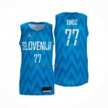 Maglia Slovenia Luka Doncic #77 Away Blu