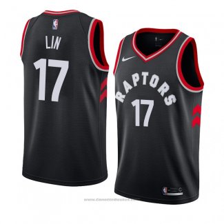 Maglia Toronto Raptors Jeremy Lin #17 Statement 2018 Nero