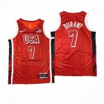 Maglia USA 2024 Kevin Durant #7 Olimpiadi Rosso