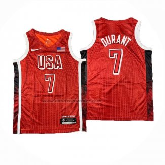 Maglia USA 2024 Kevin Durant #7 Olimpiadi Rosso
