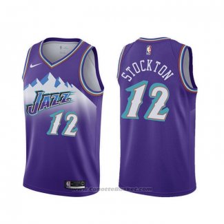 Maglia Utah Jazz John Stockton #12 Classic Edition 2019-20 Viola