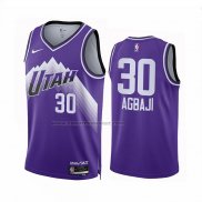 Maglia Utah Jazz Ochai Agbaji #30 Citta 2023-24 Viola