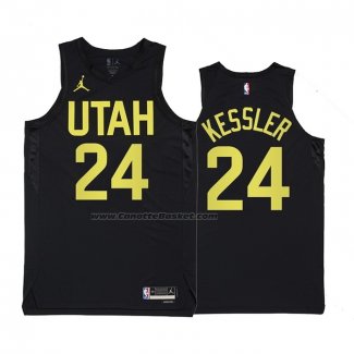 Maglia Utah Jazz Walker Kessler #24 Statement 2022-23 Nero