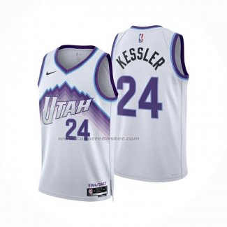 Maglia Utah Jazz Walker Kessler No 24 Association 2025-26 Bianco