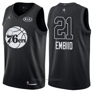 Maglia All Star 2018 Philadelphia 76ers Jimmy Joel Embiid #21 Nero