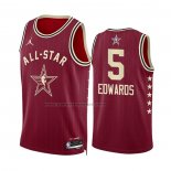 Maglia All Star 2024 Minnesota Timberwolves Anthony Edwards #5 Rosso