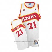 Maglia Atlanta Hawks Dominique Wilkins #21 Retro Bianco