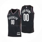 Maglia Bambino Brooklyn Nets Personalizzate Citta 2025-26 Nero