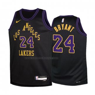 Maglia Bambino Los Angeles Lakers Kobe Bryant #24 Citta 2023-24 Nero